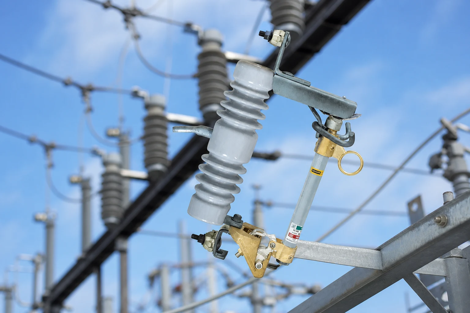 Comparison cover image for dropout versus loadbreak fuse cutouts on overhead utility distribution lines