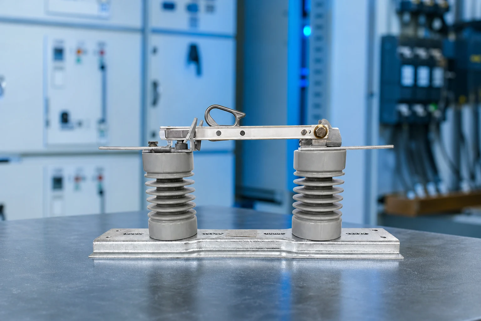 FUERTE isolating-switch — official product photo with illustrative scene background (not a real site photo)
