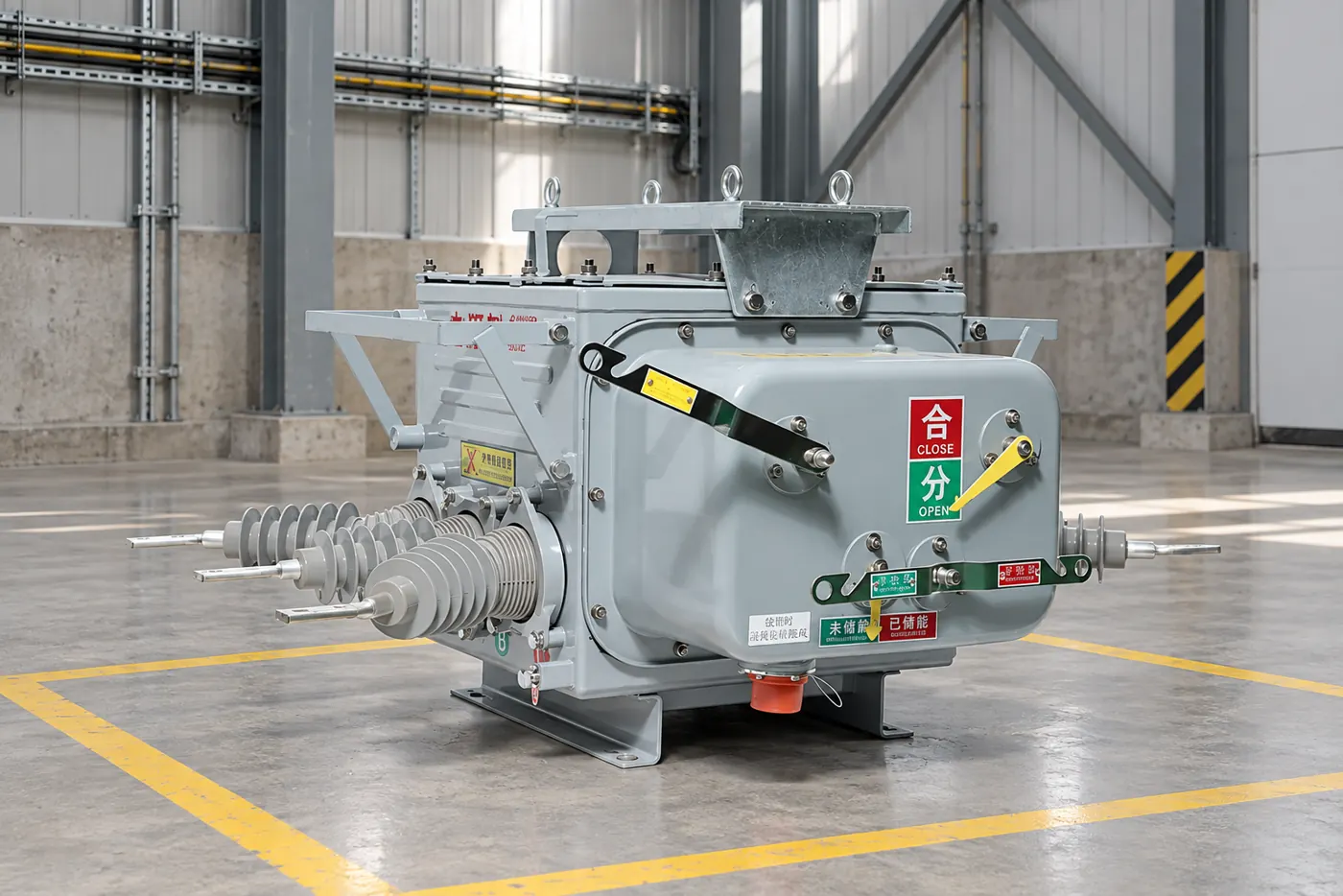 Maintenance access and isolation points around a fixed vacuum circuit breaker