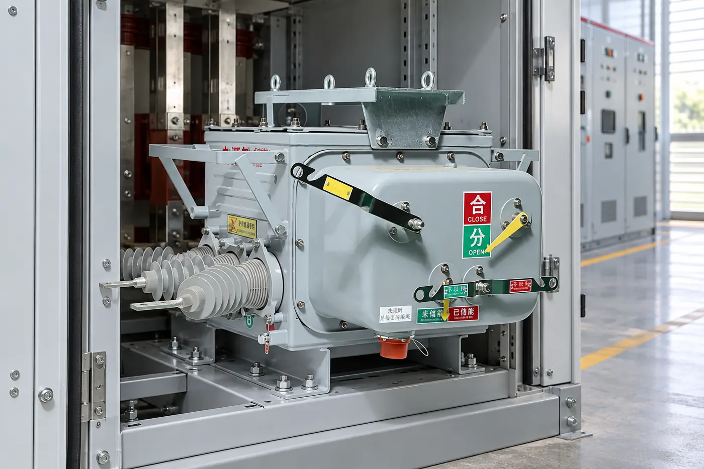 Dimensional and connection checks for a fixed vacuum circuit breaker cubicle