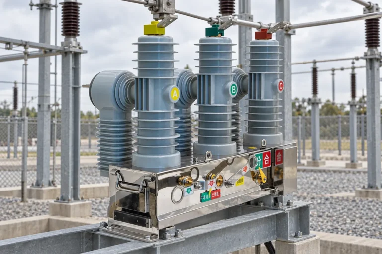 High voltage vacuum circuit breaker within a metal-enclosed switchgear cell