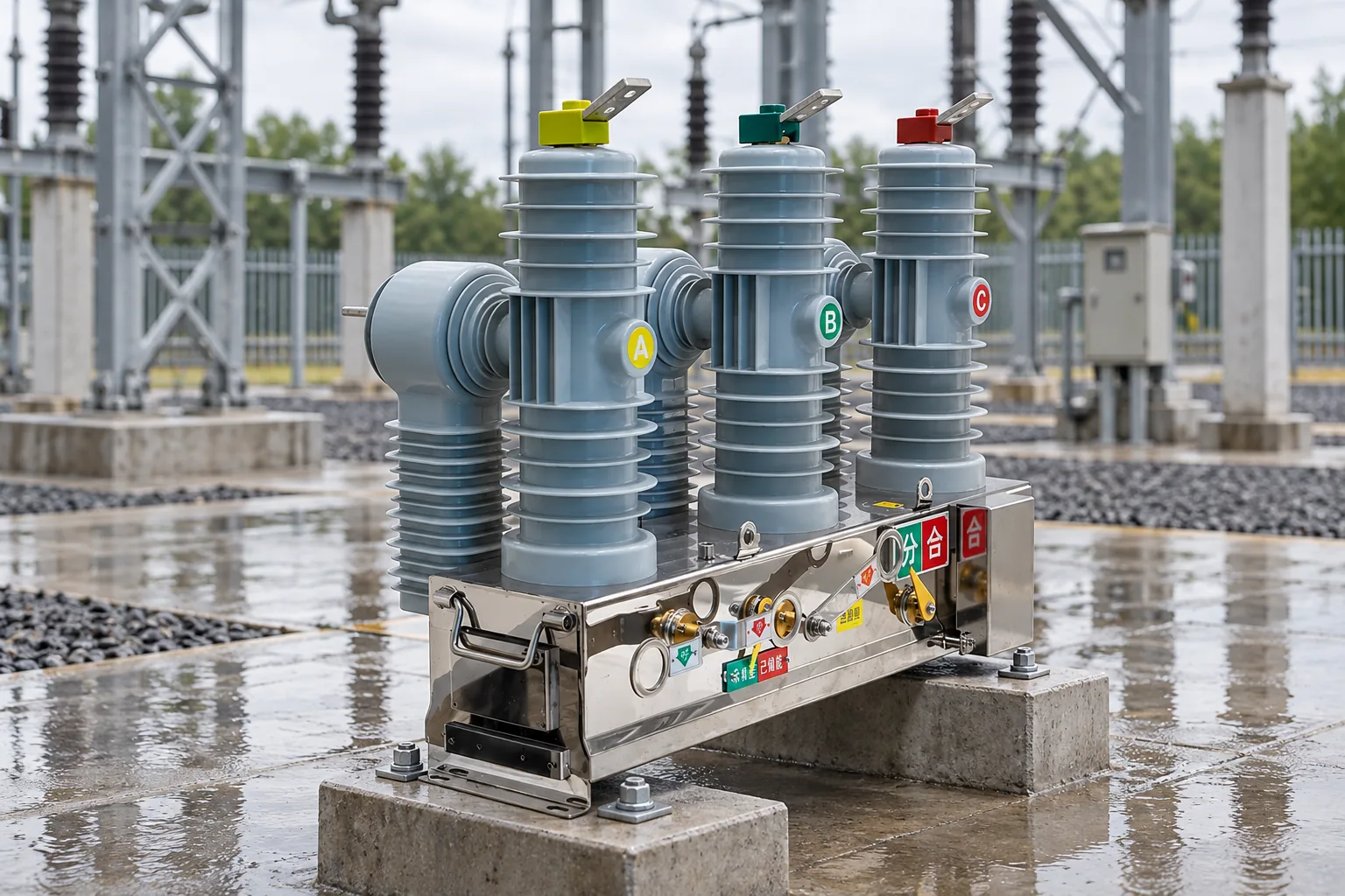 Outdoor vacuum circuit breaker in a damp substation environment