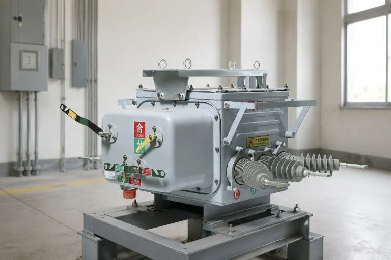 Vacuum circuit breaker installed in a medium-voltage maintenance setting