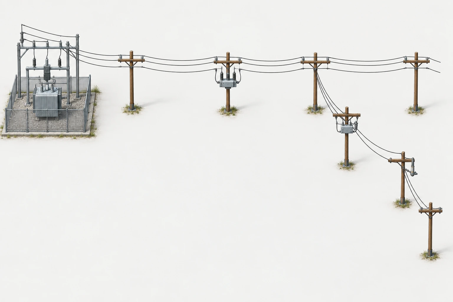 Distribution feeder coordination among a breaker recloser sectionalizer and branch fuse