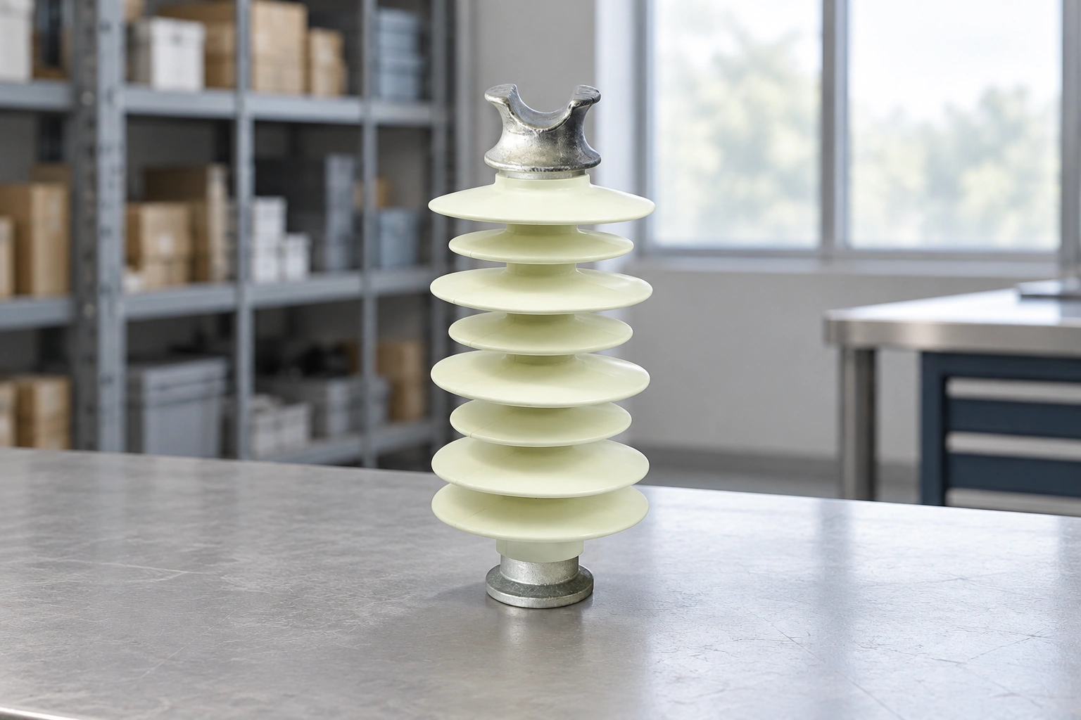FPQ24-13T Polymer Insulator in an illustrative utility workshop scene