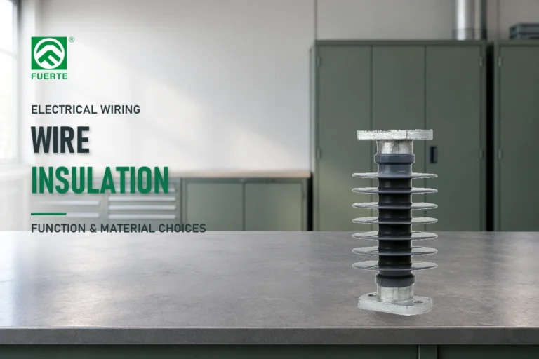 FZS-11 Polymer Insulator official product photograph in an illustrative utility workshop setting