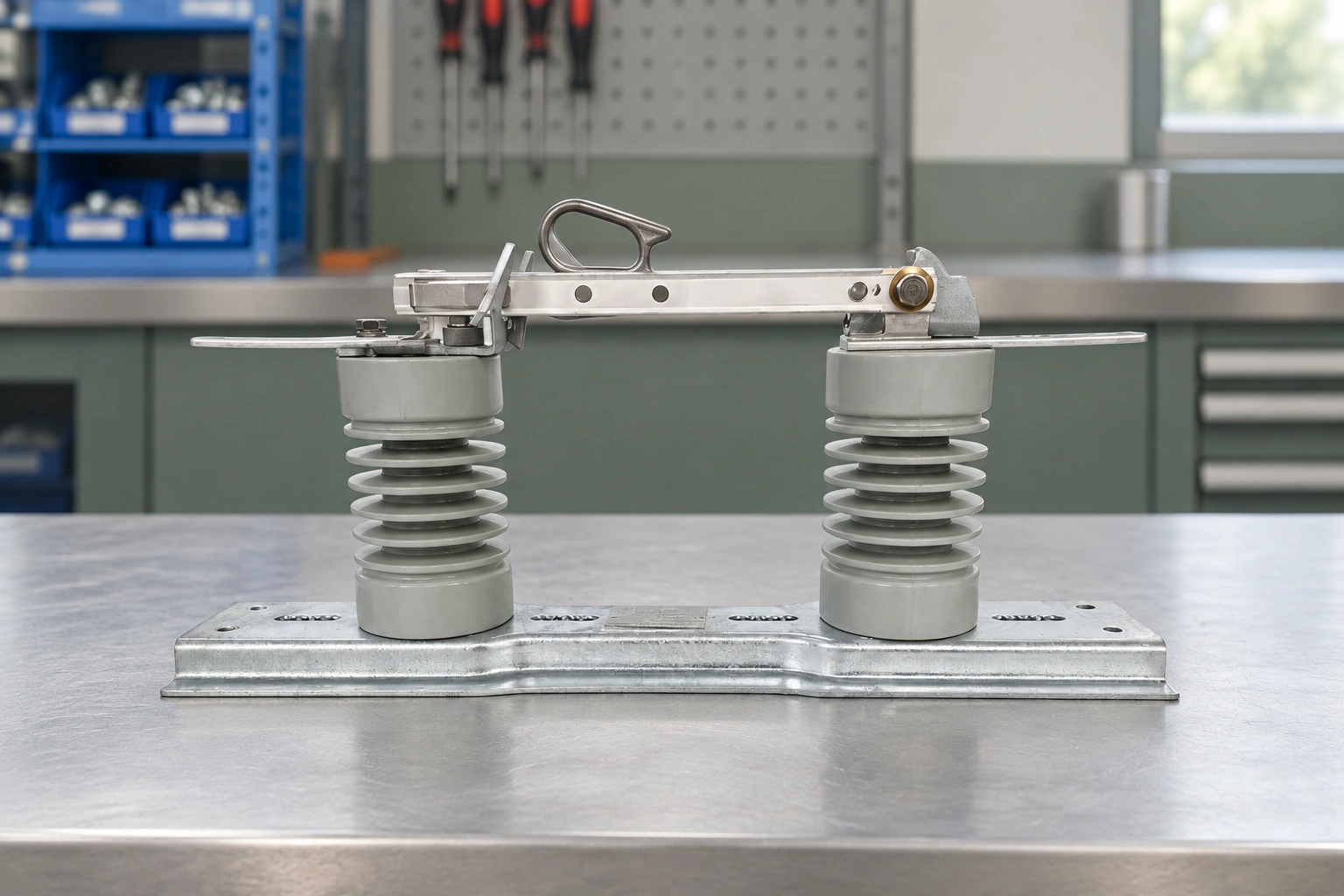 FGW10-15 Isolating Switch in an illustrative utility workshop scene