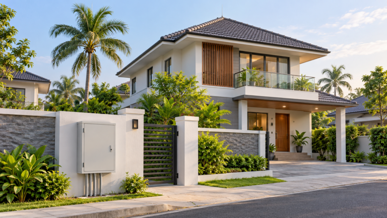 Residential building and incoming-service context for lightning-protection planning